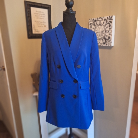 NWOT CeCe royal blue blazer PRISTINE oversized sz 6 - Picture 3 of 16